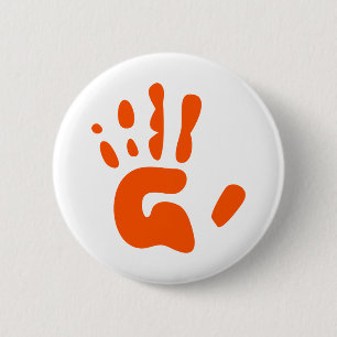 Red Hand Print 2 Inch Round Button
