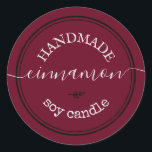 Red Handmade Script Black Border Product Label<br><div class="desc">Dark burgundy wine cherry red Handmade Script Black Border Product Label</div>