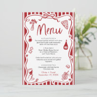 Red Handwritten Whimsical Italian Pizza Pasta Menu