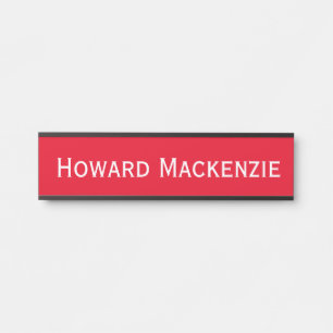 Red Hanging Door Sign Name Plate