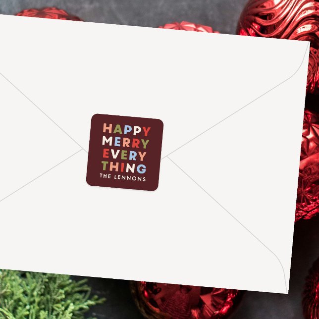 Red Happy Merry Everything Christmas Sticker (Creator Uploaded)