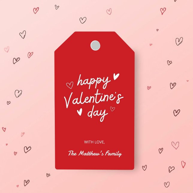 Red Happy Valentine’s Day Gift Tag (Creator Uploaded)