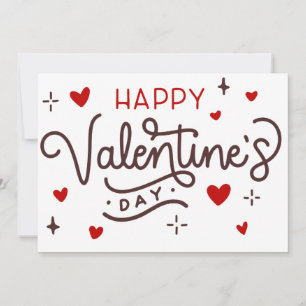 Red Happy Valentine's Day Holiday Card
