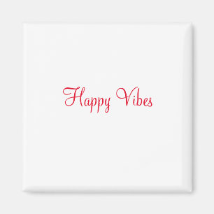 Red happy vibes holiday simple minimal calligraphy magnet