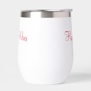 Red happy vibes vacances simple minimum calligraph