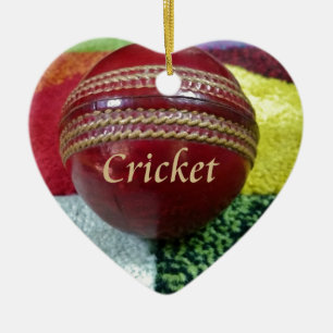 Red Hard Ball Glory Cricket Christmas Ornament Hol