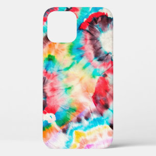 Red Hard Grunge. Shibori Pattern. Golden Brush Gra iPhone 12 Case