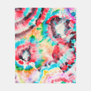 Red Hard Grunge. Shibori Pattern. Golden Brush Gra Fleece Blanket
