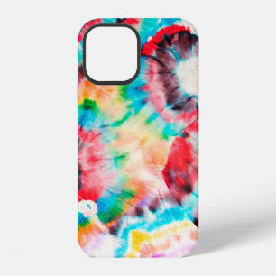 Red Hard Grunge. Shibori Pattern. Golden Brush Gra iPhone 12 Case