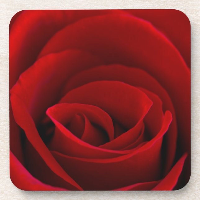 "Red" Hard Plastic coasters with cork back, 6 (Front)