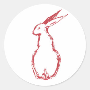Red Hare Classic Round Sticker