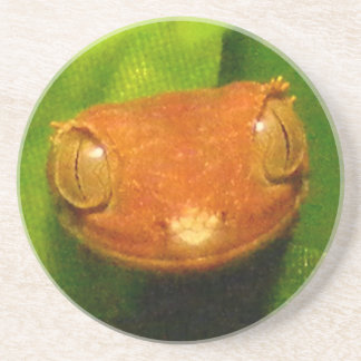 Red Harlequin Crested Gecko Coaster