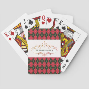 RED HARLEQUIN PERSONALIZED Bicycle Playing Cards