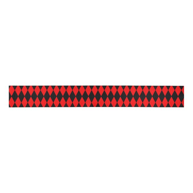 RED HARLEQUIN Ribbon Grosgrain Ribbon (Front)