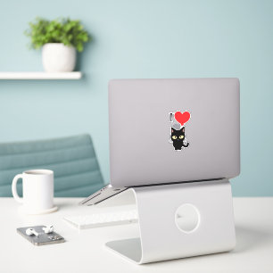 Red Hart I Love Cats Sticker