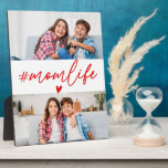 Red Hashtag Momlife 2 Photos Custom Plaque<br><div class="desc">Celebrate the joy of motherhood with the Red Hashtag Momlife 2 Photos Custom Plaque. Featuring a vibrant red background and the trendy "#Momlife" text in bold white typography, this customizable plaque allows you to add two cherished photos, making it a heartfelt keepsake. Perfect for displaying on desks, shelves, or walls,...</div>