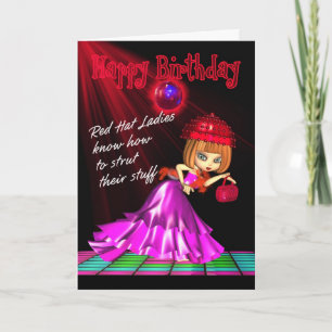 Red Hat Birthday Card Strut Their Stuff