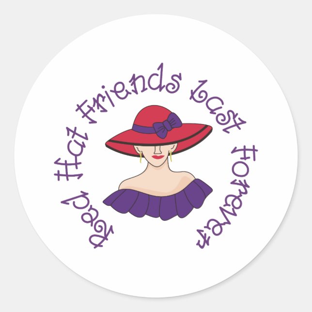 Red Hat Friends Classic Round Sticker (Front)