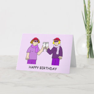 Red Hat Lady Funky Birthday Card