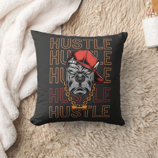  Red Hat Mad Dog Hustle  Throw Pillow (Blanket)