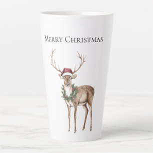 Red Hat Reindeer Christmas Latte Mug