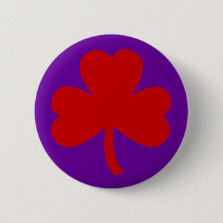 Red Hat Shamrock 2 Inch Round Button