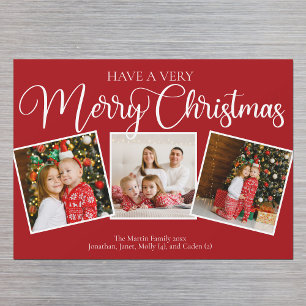 Red Have Very Joyal Christmas Photo Magnet Card