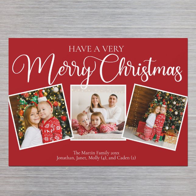 Red Have Very Joyal Christmas Photo Magnet Card (Créateur téléchargé)