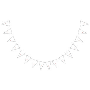 Red Hawaiian hibiscus with detailed petals and sta Bunting Flags