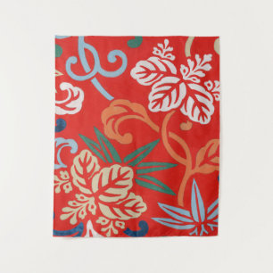 Red Hawaiian Japanese Kimono Tapestry