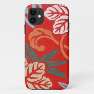 Red Hawaiian Japanese Kimono: Vintage Floral iPhone 11 Case