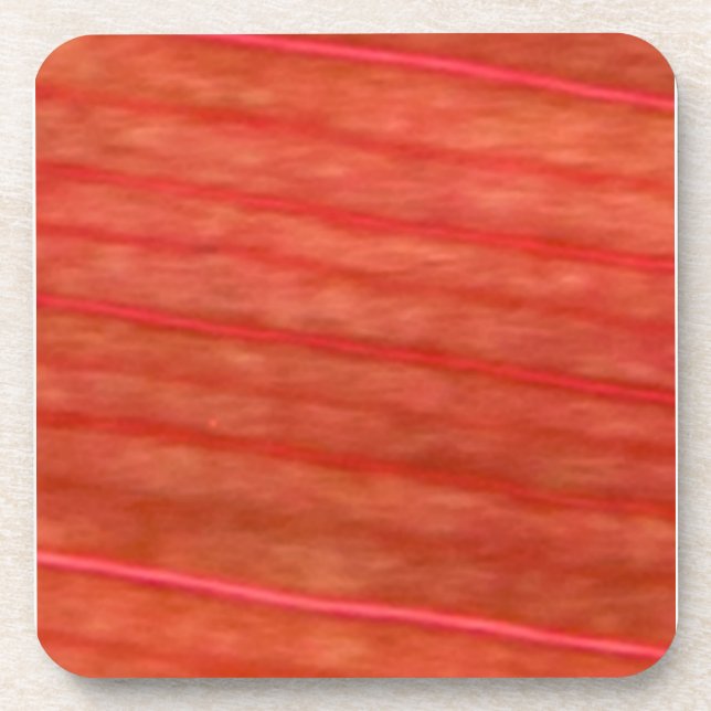 Red Hawaiian Leaf Close Up Coaster (Front)