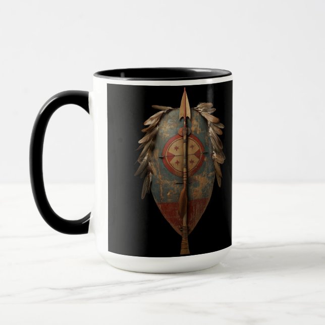 Red Hawk's Shield and Lance Mug (Left)