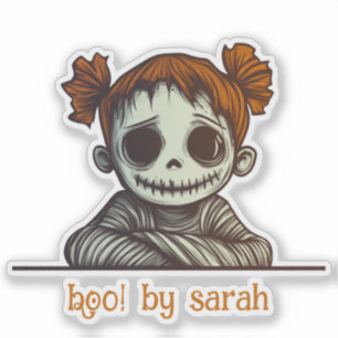 Red Head Zombie with Space Buns Hair