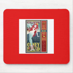 red-headed coney island mermaid mouse pad