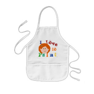 Red Headed Girls Painting Apron