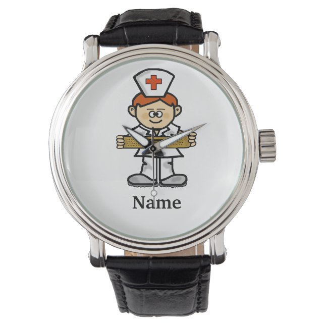 Red Headed Male Nurse Watch  Customize It! (Front)