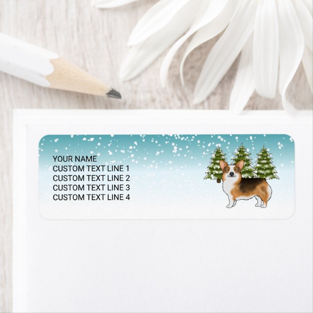 Red Headed Tri Pembroke Corgi Winter Christmas (Insitu)