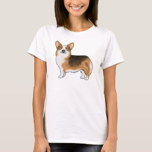Red  Headed Tri Pembroke Welsh Corgi Cartoon Dog T-Shirt