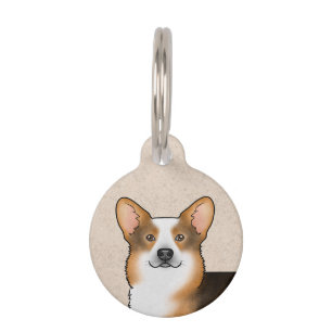 Red Headed Tri Pembroke Welsh Corgi Dog Portrait Pet Tag