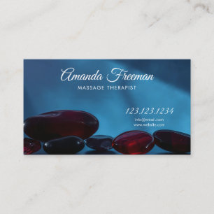 Red Healing Stones in Light Massage Therapist Business Card