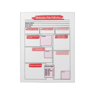 Red Healthcare Student Medication Template  Notepad