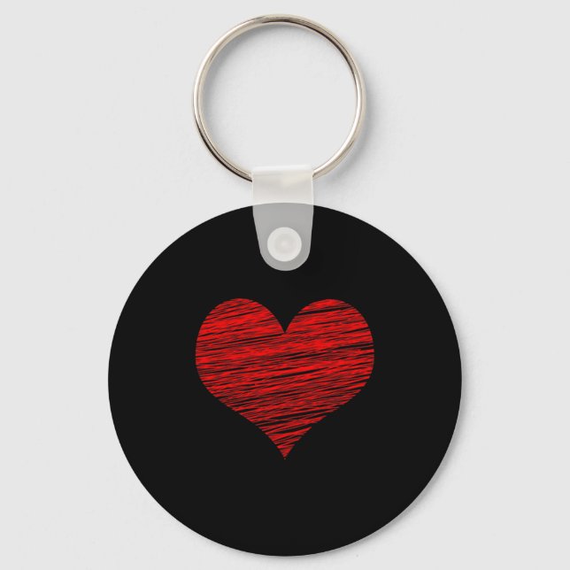 Red Hear For Girls And Boys-valentines Day Shirt  Keychain (Front)