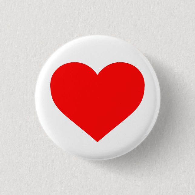 "RED HEART" 1 INCH ROUND BUTTON (Front)
