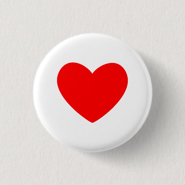 Red Heart 1 Inch Round Button (Front)
