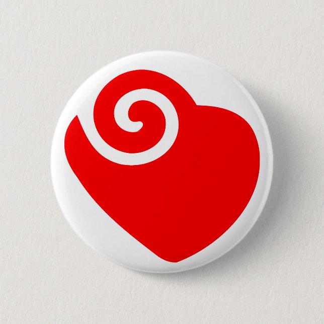 red heart 2 inch round button (Front)