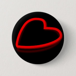 Red heart 2 inch round button