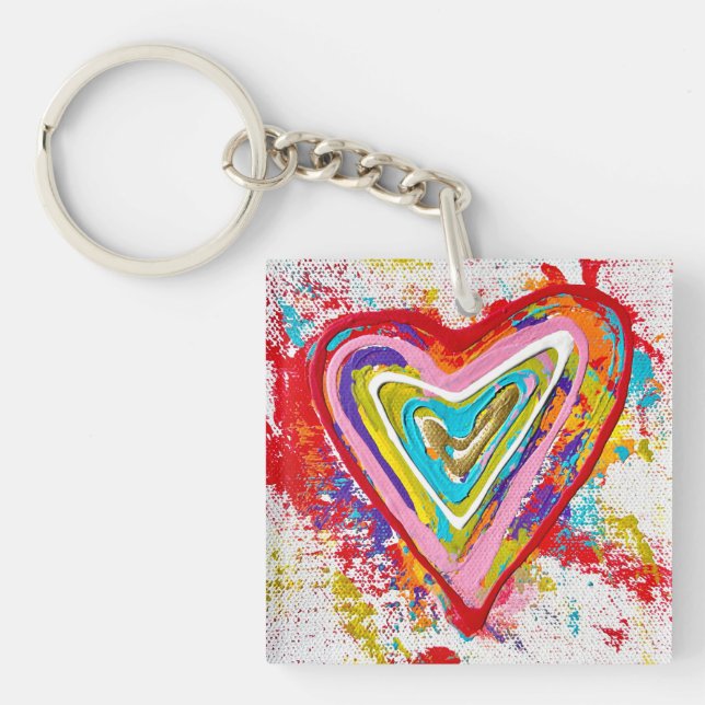 Red Heart Acrylic Keychain (Front)