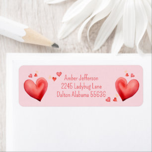 Red Heart Address Labels