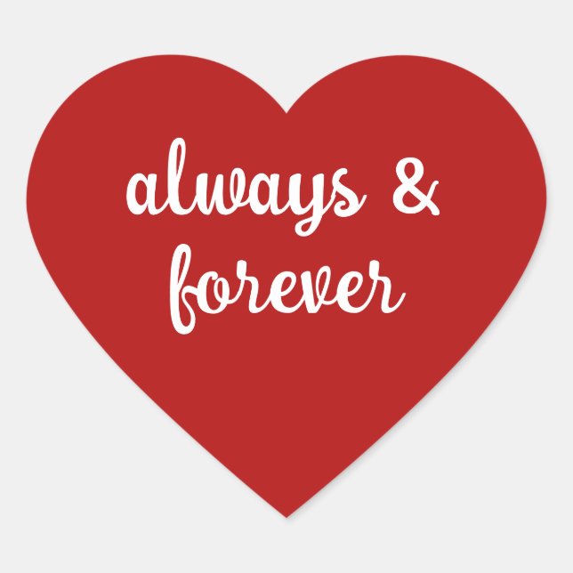 Red Heart ''Always & forever'' for Valentine's  Sticker (Front)